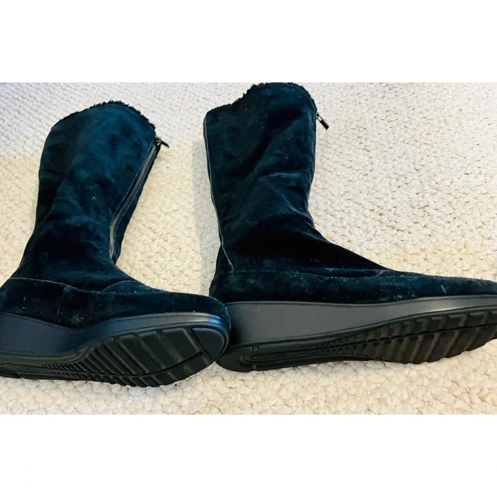 Womens Cole Haan black leather waterproof boots size‎ 5